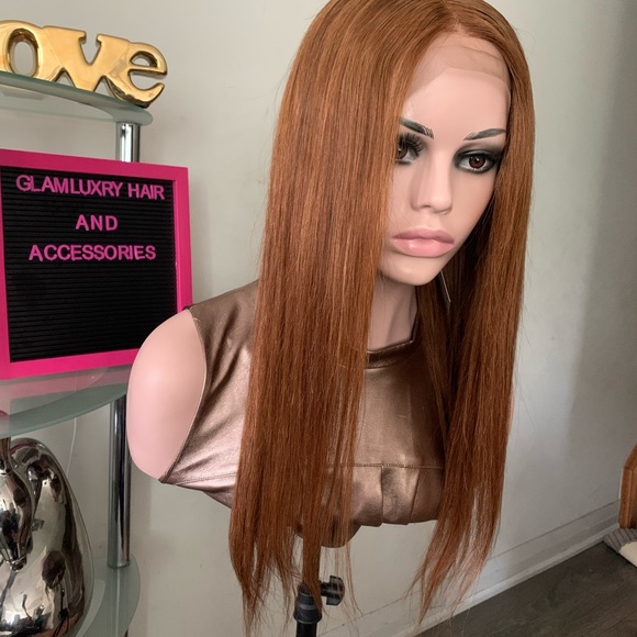 18inch silky Straight brown wigs with closure lace front - Picture 5 of 8